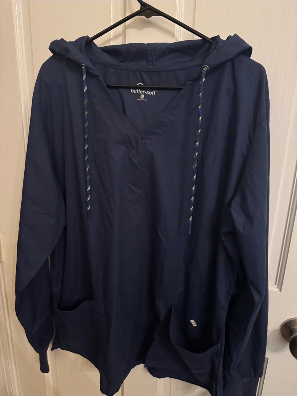 Butter-Soft Navy Hooded Lightweight Pullover Shirt Jacket